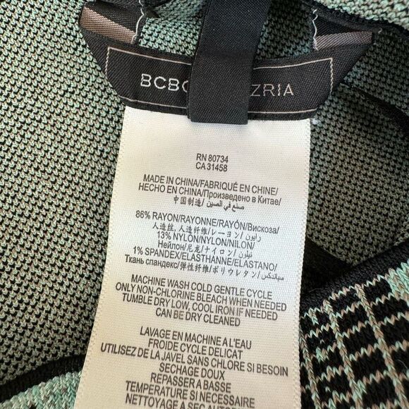 BCBGMAXAZRIA KELLY GREEN SCARLET INK-BLOCK SKIRT size M NWOT - Picture 9 of 9